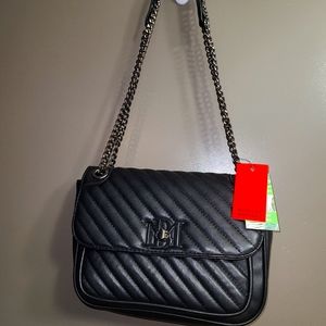 Badgley Mischka Black Quilted Shoulder Bag